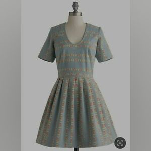 New Rare 2013 0 XS Lauren Moffatt Floral Denim Mini Dress Anthropologie Modcloth
